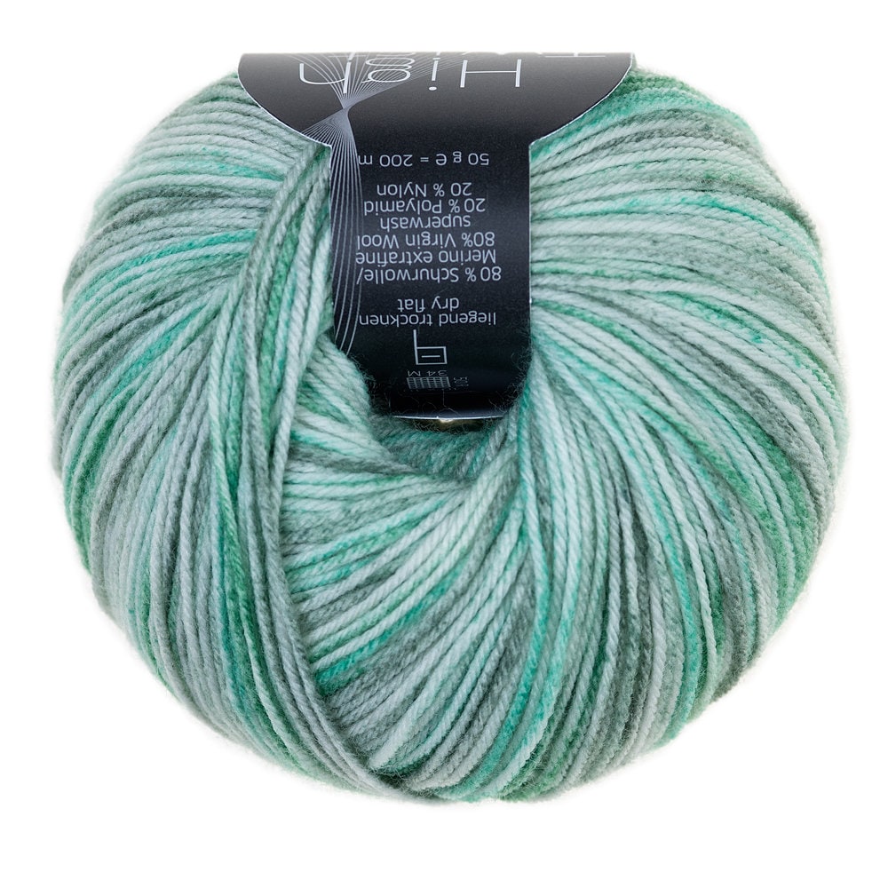 High Twist Color Atelier Zitron 50g/200m Merino extrafine Sockenwolle 4-fach Farbverlauf