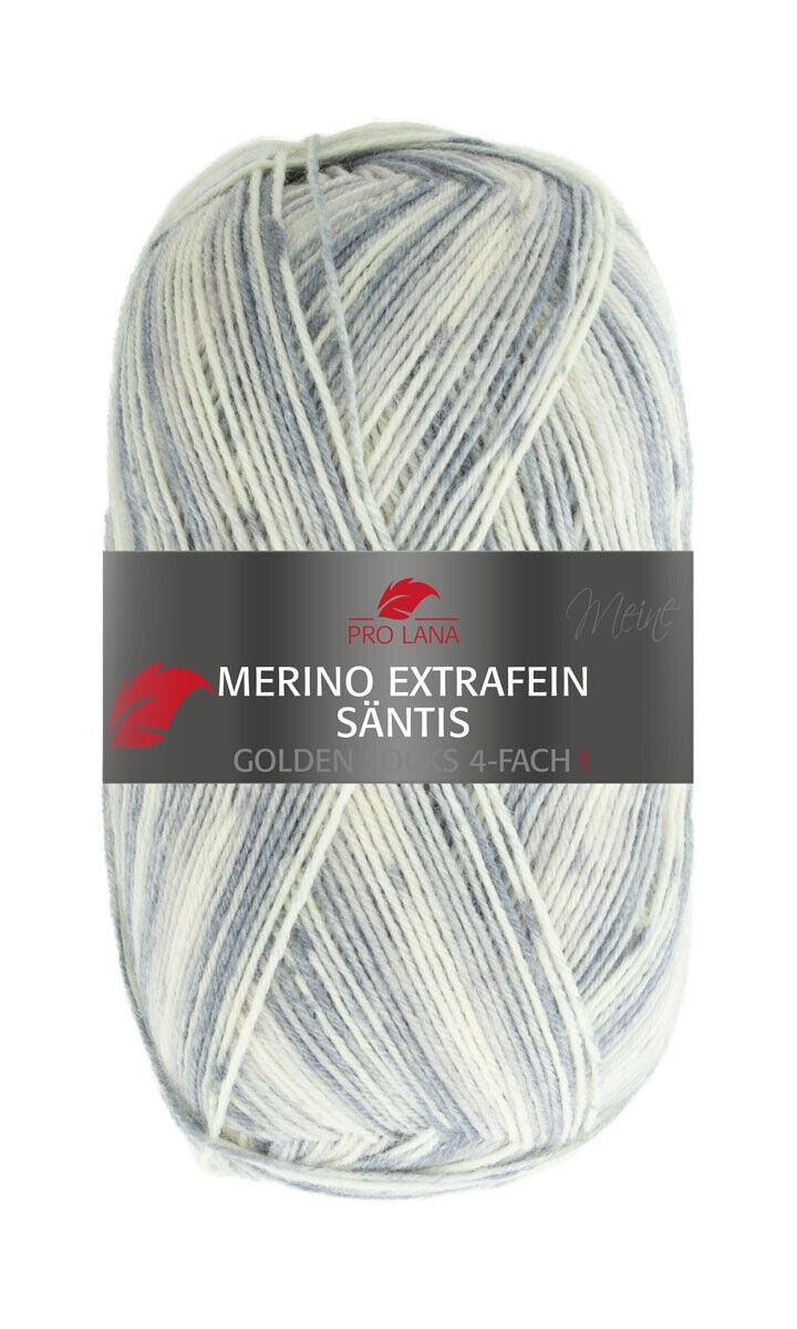 Pro Lana Golden Socks Schurwolle Merino extrafein Säntis 100g/420m 4-fädig Sockenwolle 4-fach