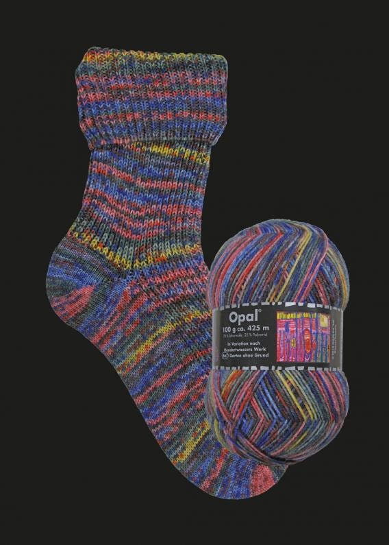 OPAL Sockenwolle 4-fach HUNDERTWASSER 100g/425m bunt Muster