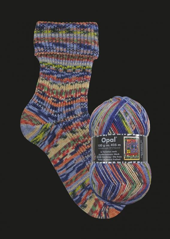 OPAL Sockenwolle 4-fach HUNDERTWASSER 100g/425m bunt Muster