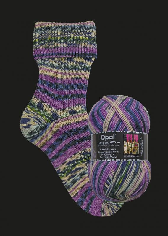OPAL Sockenwolle 4-fach HUNDERTWASSER 100g/425m bunt Muster