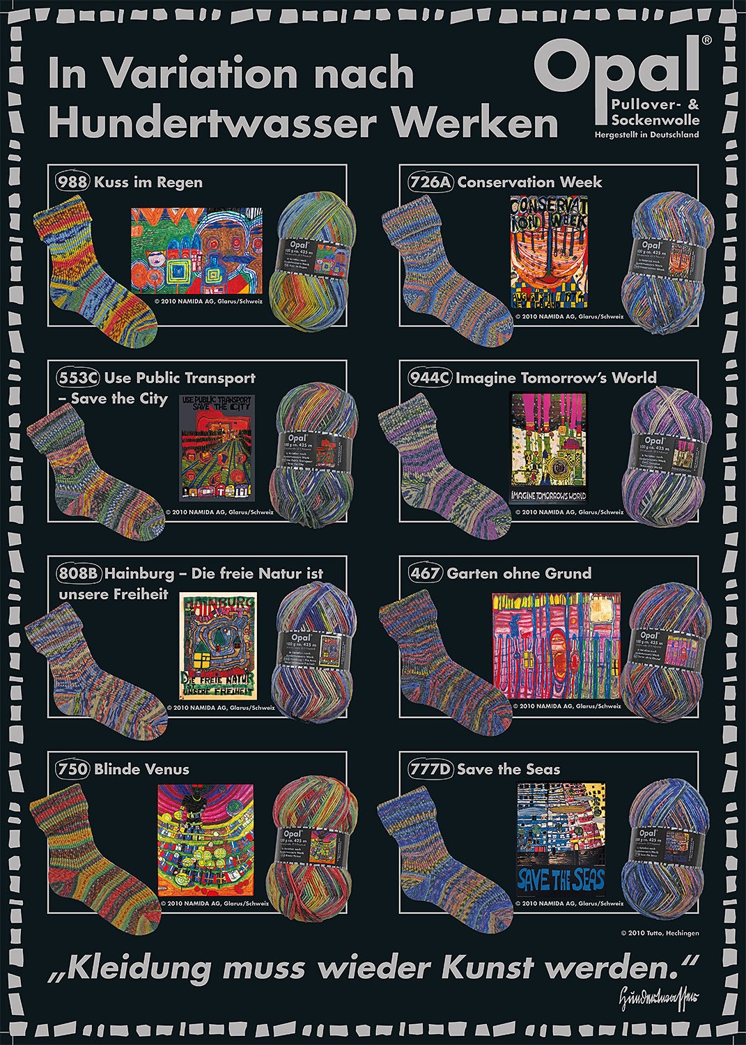 OPAL Sockenwolle 4-fach HUNDERTWASSER 100g/425m bunt Muster