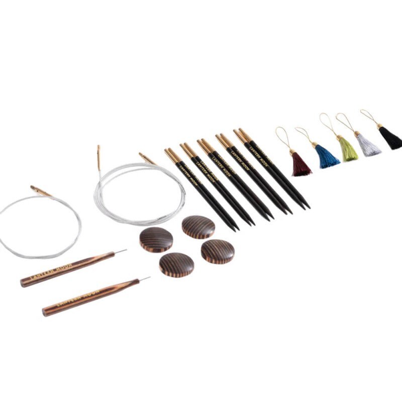 LANTERN MOON 13 cm CHARM Strick Set 5 Paar austauschbare Nadelspitzen Ebenholz 3,00 - 5,00 mm 5 inch