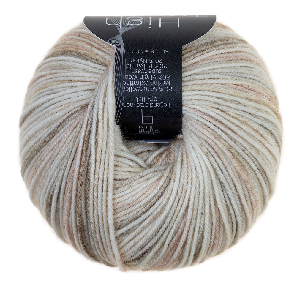 High Twist Color Atelier Zitron 50g/200m Merino extrafine Sockenwolle 4-fach Farbverlauf