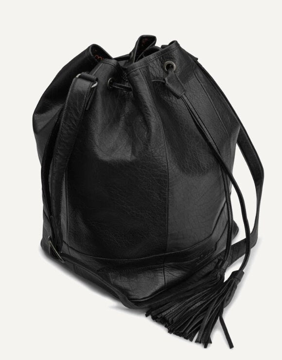 muud Marina Projekttasche aus hochwertigem Leder handgefertigte Schultertasche black whisky