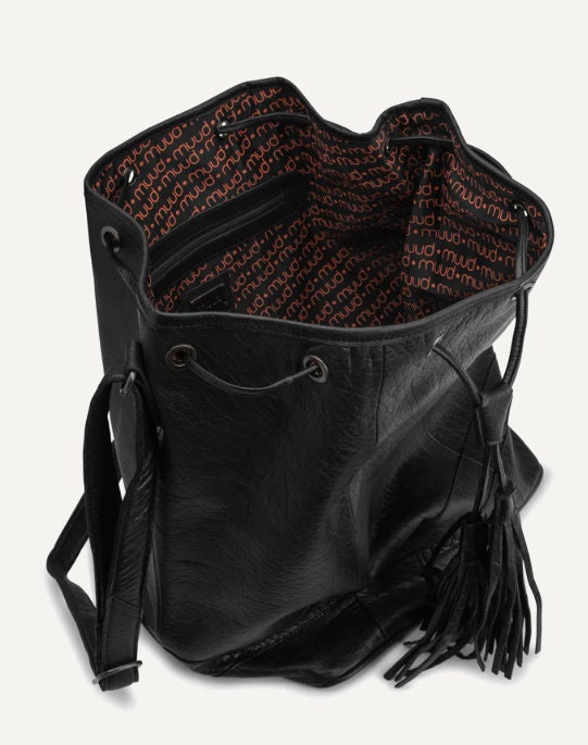 muud Marina Projekttasche aus hochwertigem Leder handgefertigte Schultertasche black whisky