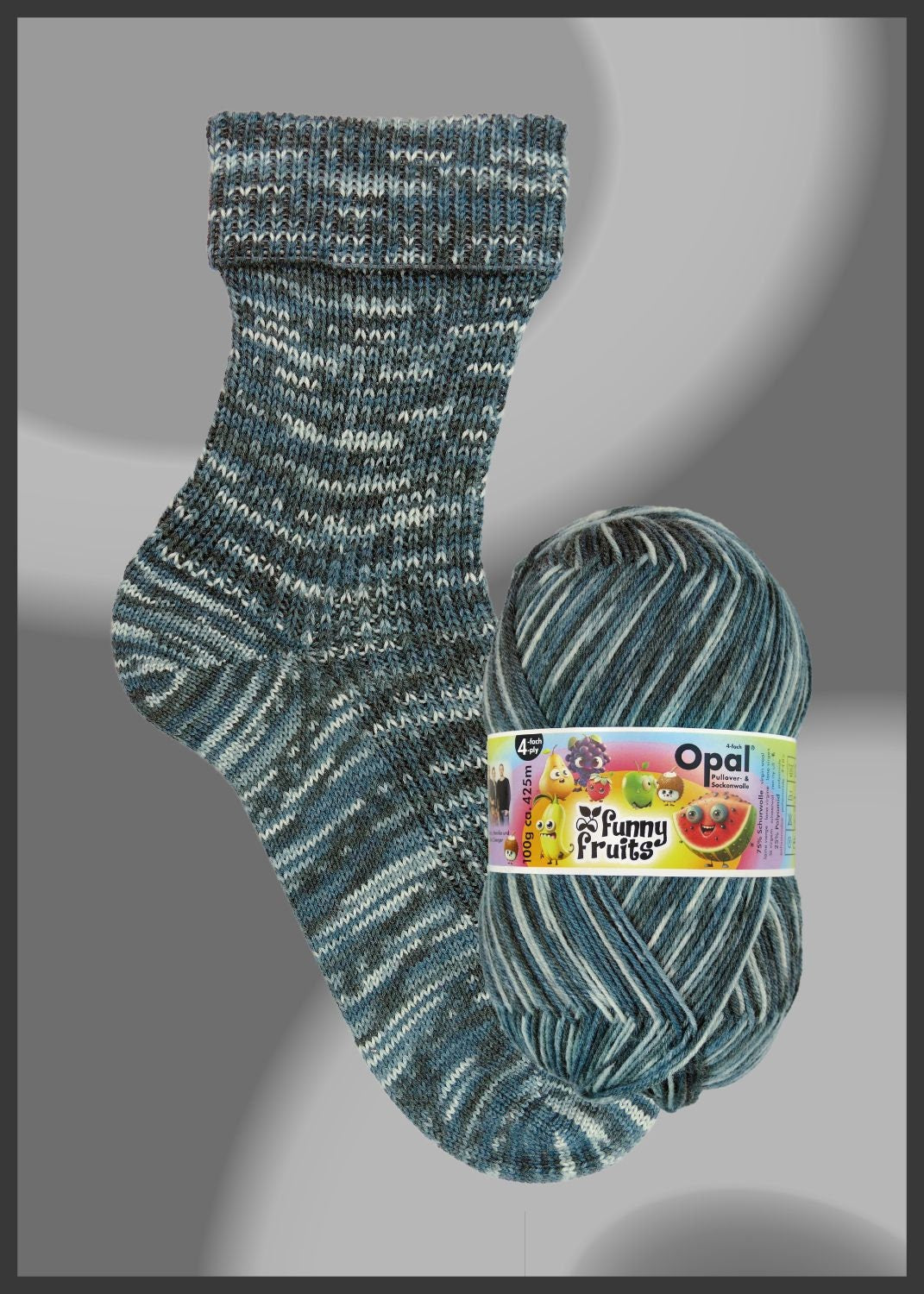 OPAL Sockenwolle 4-fach FUNNY FRUITS 100g/425 m 4-fädig