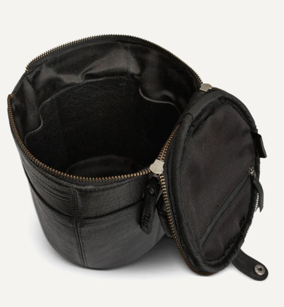 muud Saturn Projekttasche hochwertiges Leder handgefertigte Schultertasche rich brown black whisky