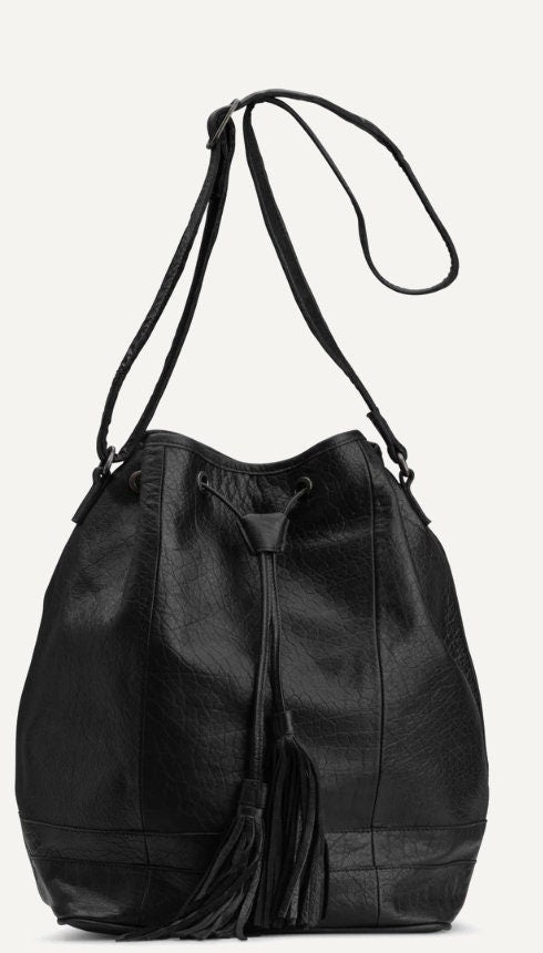 muud Marina Projekttasche aus hochwertigem Leder handgefertigte Schultertasche black whisky