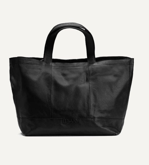 muud Hiba Projekttasche aus hochwertigem Leder handgefertigte Schultertasche black, whisky, rich brown