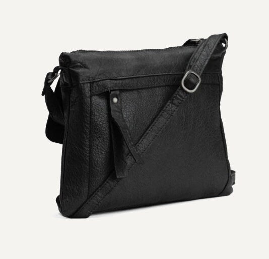 muud Vadsø Projekttasche hochwertiges Leder handgefertigte Umhängetasche black whisky