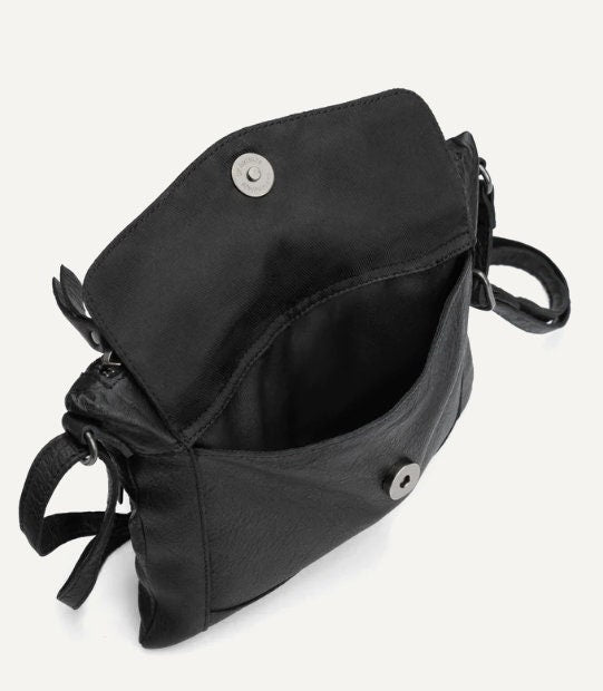 muud Vadsø Projekttasche hochwertiges Leder handgefertigte Umhängetasche black whisky