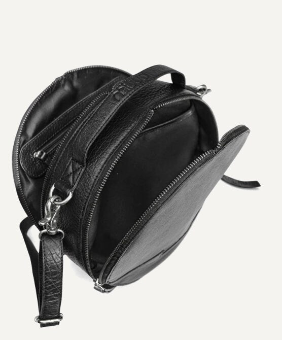 muud Bella  Cross - Body - Tasche aus hochwertigem Leder handgefertigt black, whisky