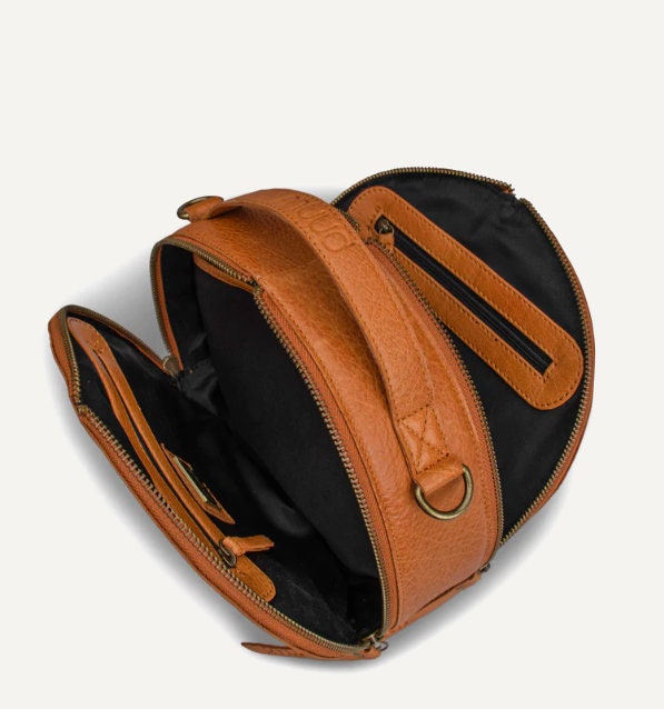 muud Bella  Cross - Body - Tasche aus hochwertigem Leder handgefertigt black, whisky