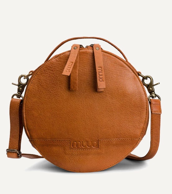 muud Bella  Cross - Body - Tasche aus hochwertigem Leder handgefertigt black, whisky