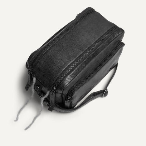 muud Stavanger Projekttasche hochwertiges Leder handgefertigte Crossbody Schultertasche black whisky