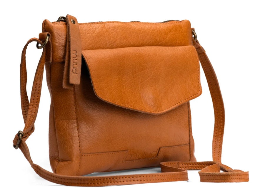 muud Vadsø Projekttasche hochwertiges Leder handgefertigte Umhängetasche black whisky