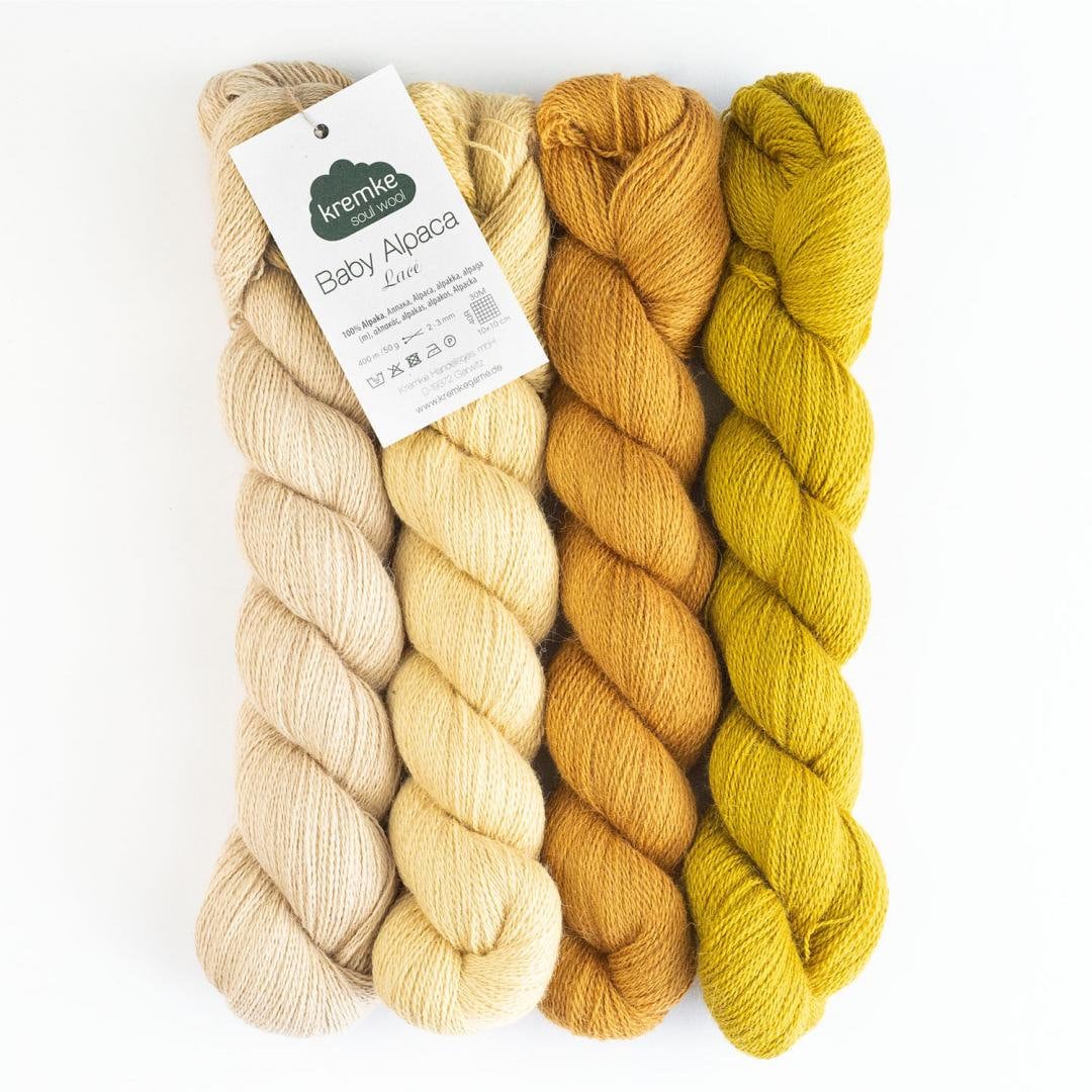 BABYALPAKA LACE Kremke Soul Wool 50g/400m Lace Garn Babyalpaka weich fein Beilaufgarn
