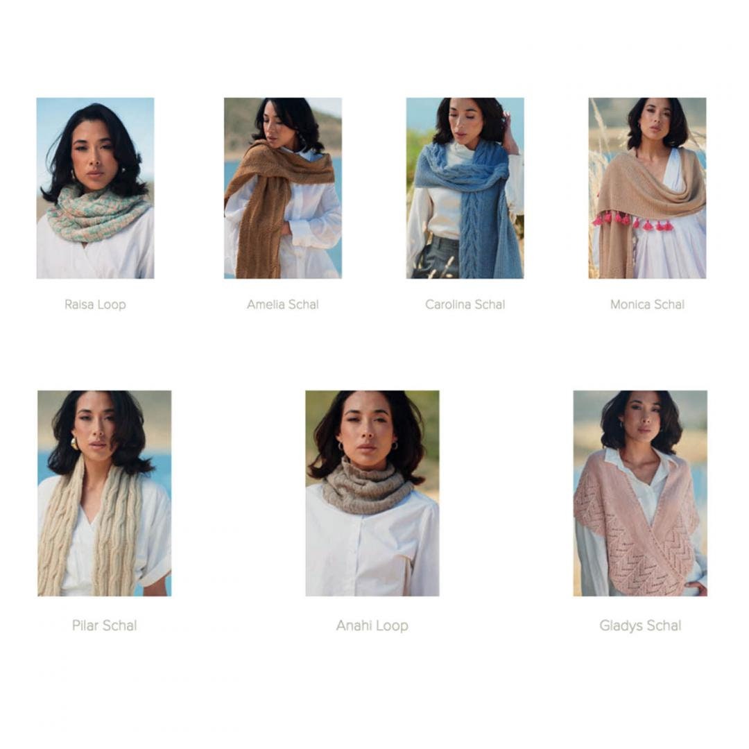 AMANO Anleitungsheft PATTERN BOOKLET Accessoires Tücher Schals Stola Stricken edel fein weich