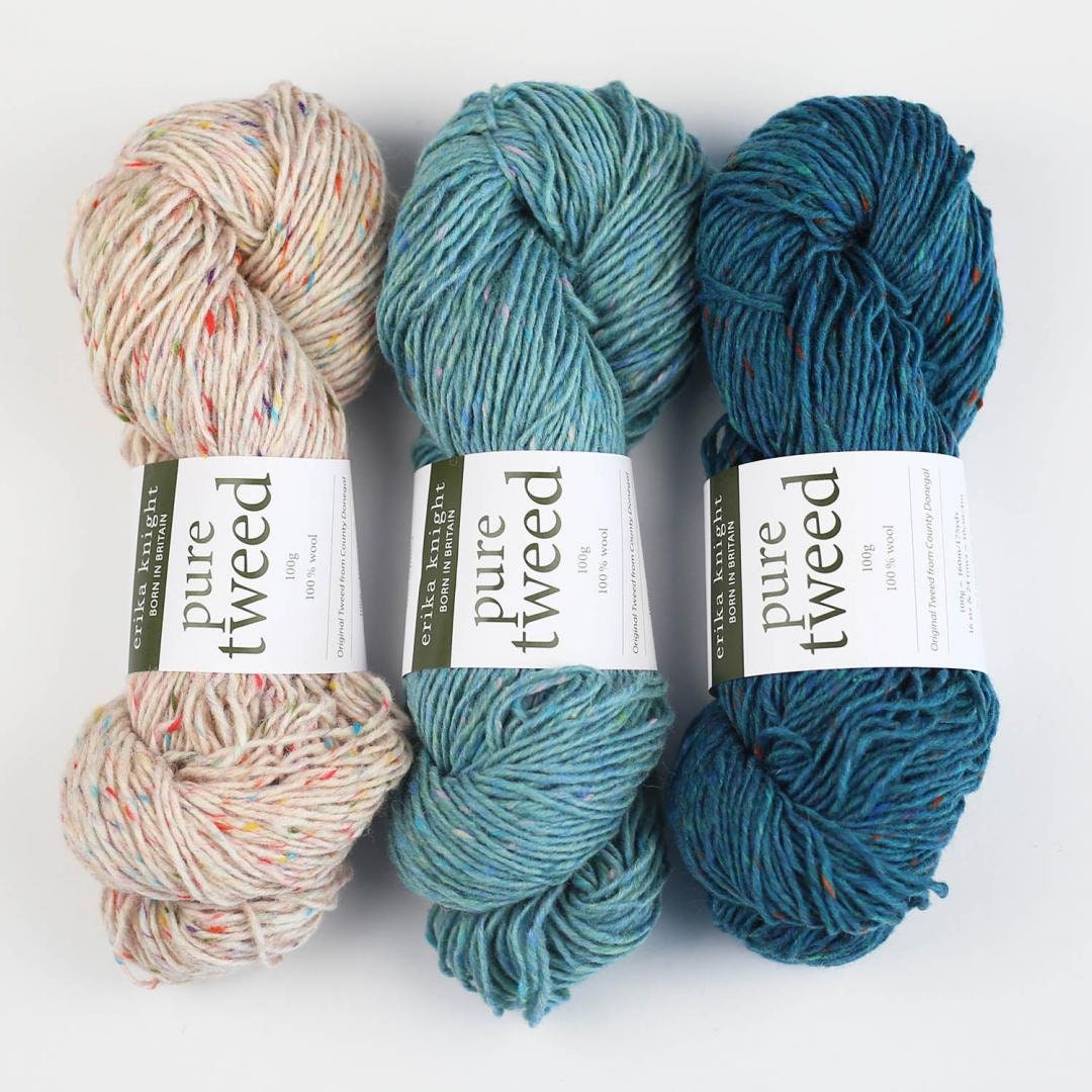 ERIKA KNIGHT Pure Tweed griffig 100g/160m Wolle robust mulesingfrei Aran