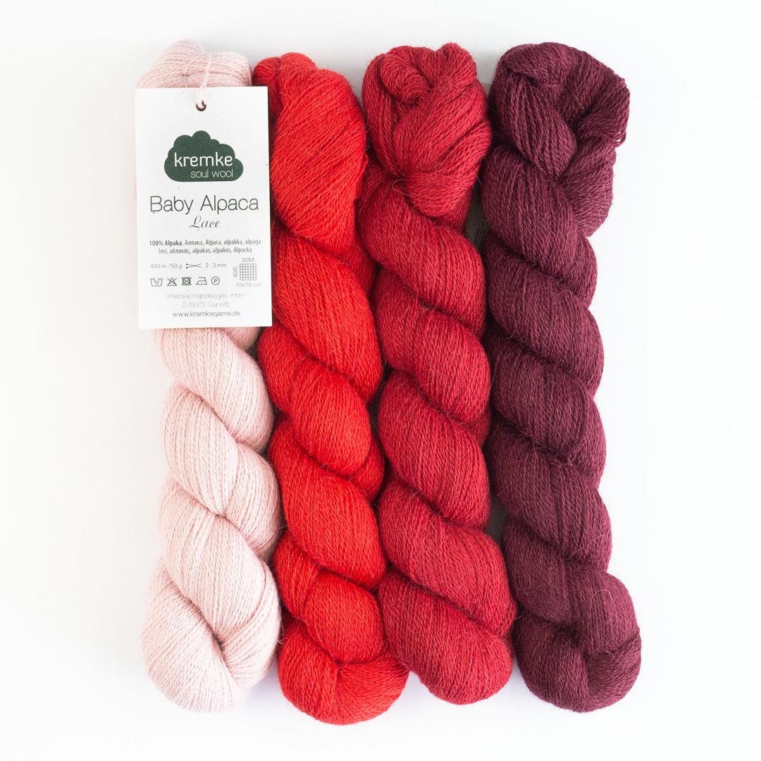 BABYALPAKA LACE Kremke Soul Wool 50g/400m Lace Garn Babyalpaka weich fein Beilaufgarn