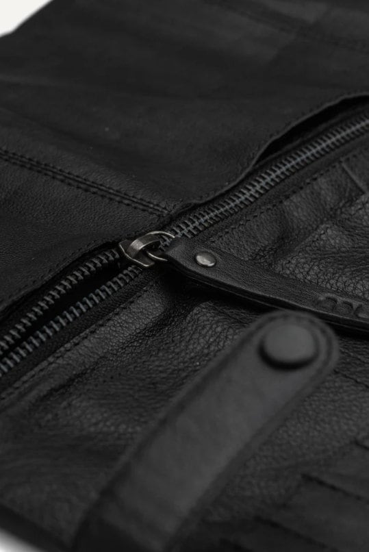 muud Stockholm Case Nadeletui Leder hochwertiges, handgefertigtes Stricketui black whisky