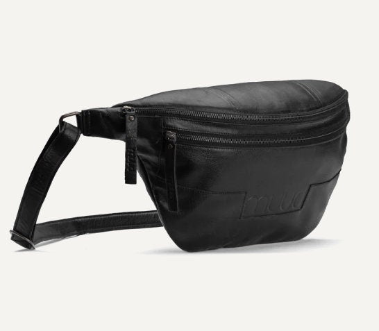 muud Vegas XL Gürteltasche Leder handgefertigte Umhängetasche Crossbody black whisky