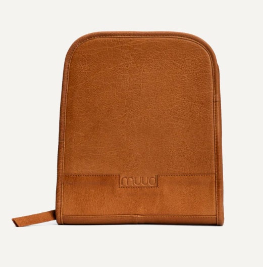 muud Voss Case Nadeletui hochwertiges Leder handgefertigtes Stricketui black whisky rich brown