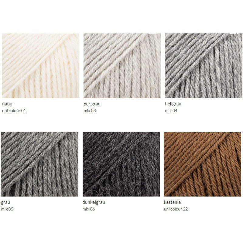 Drops NORD mix uni 50g/150 m Schurwolle Alpaka Farbe wählen Stricken Häkeln Tücher Pulli Tücher Schal weich warm wärmend - mulesingfrei