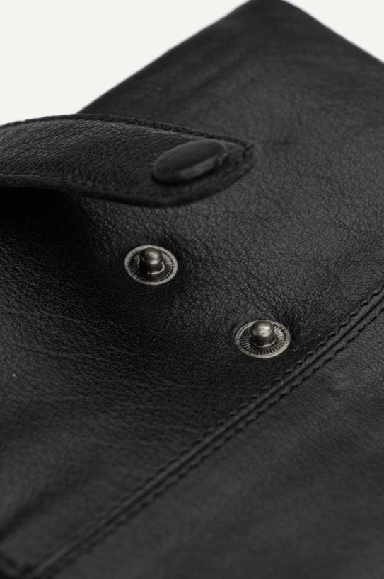 muud Stockholm Case Nadeletui Leder hochwertiges, handgefertigtes Stricketui black whisky