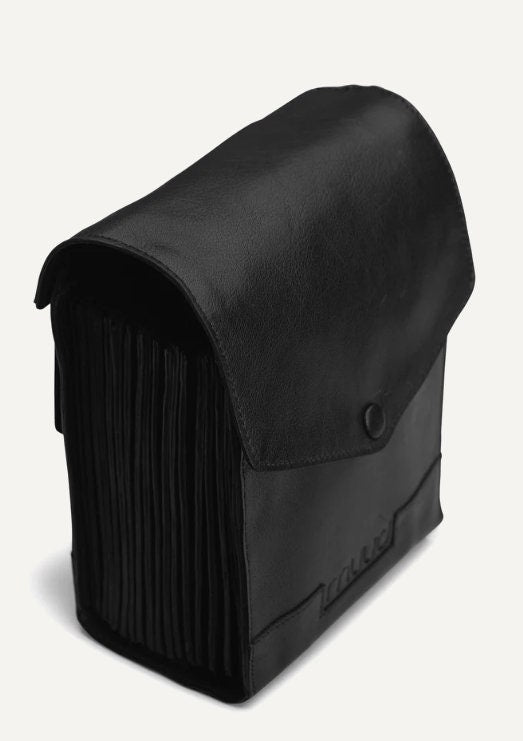 muud Betina XL Case Nadeletui aus hochwertigem Leder handgefertigtes Stricketui black whisky rich brown