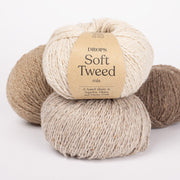 Drops SOFT TWEED mix uni 50g/130m Merino Alpaka Viskose weich warm - mulesingfrei