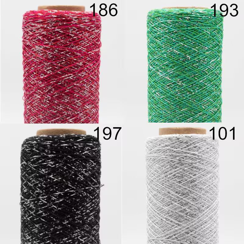 STELLARIS Kremke Soul Wool Lauflänge 560m/25g Glitzer Beilaufgarn Lace schwarz weiß silber creme gold