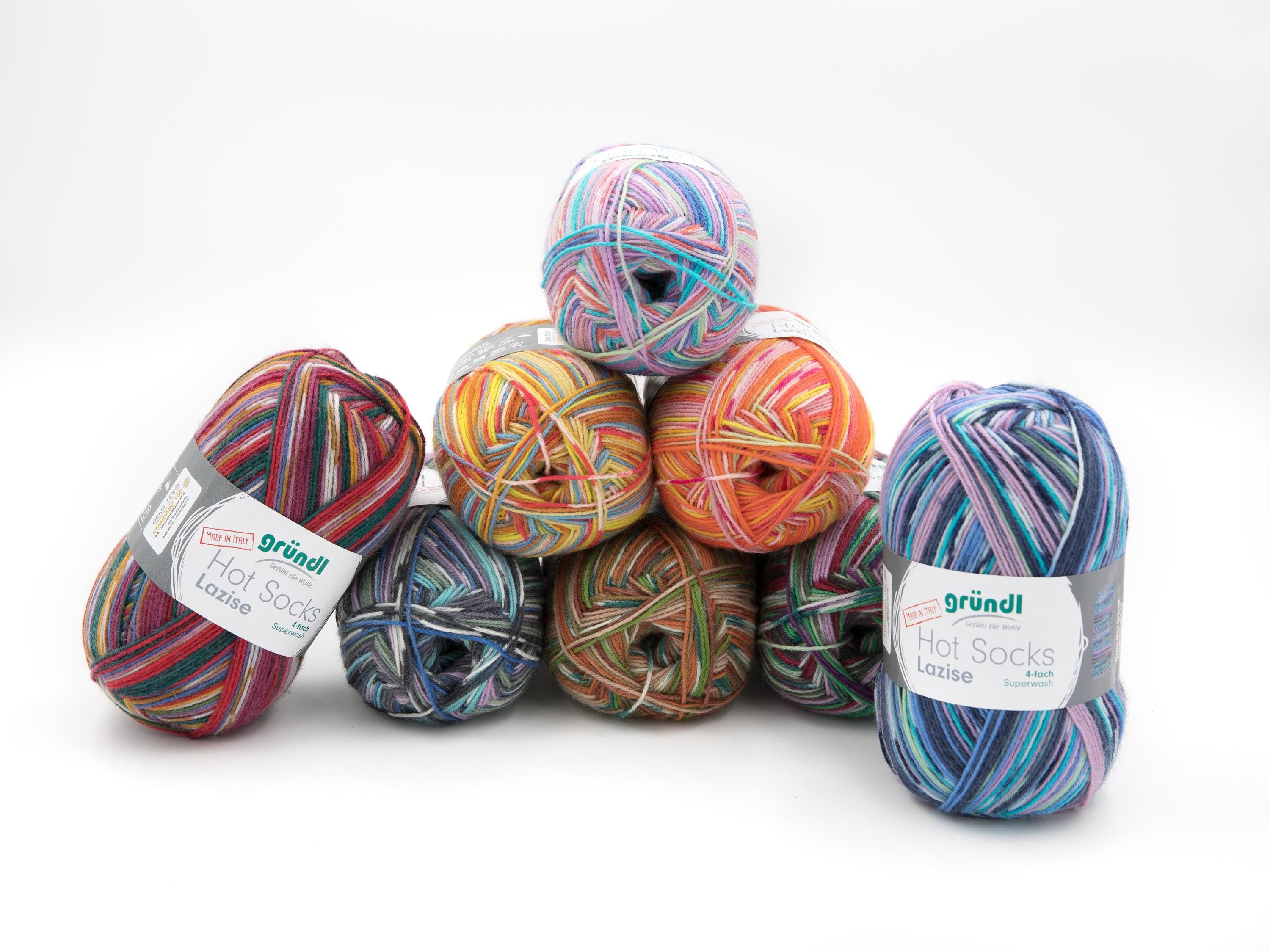 500 g Sockenwolle GESCHENKPAKET Schurwolle Polyamid Knäuel 100g/420m 4-fädig Socken