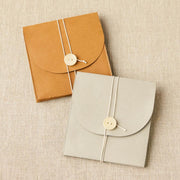 CocoKnits Projekt Wallet Projekttasche Zieharmonika Tasche grau grey braun kraft Zubehör