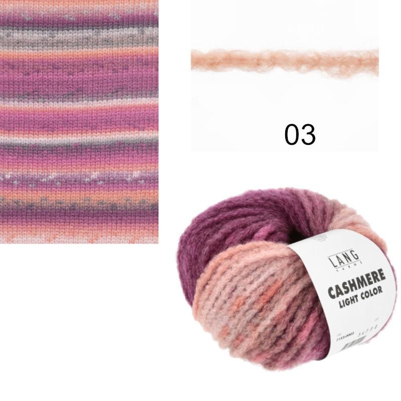 Lang Yarns CASHMERE LIGHT COLOR Luxusgarn Laufl. 25g/85m Kaschmir superweich edel kuschelig DK 5,5 - 6 mm