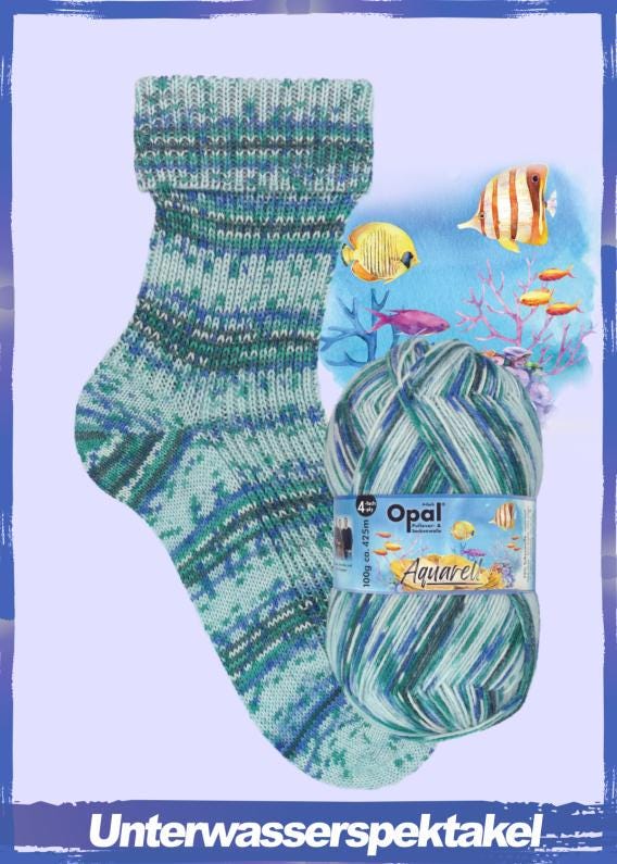 OPAL Sockenwolle 4-fach AQUARELL Schurwolle Polyamid 100g/425 m 4-fädig Socken
