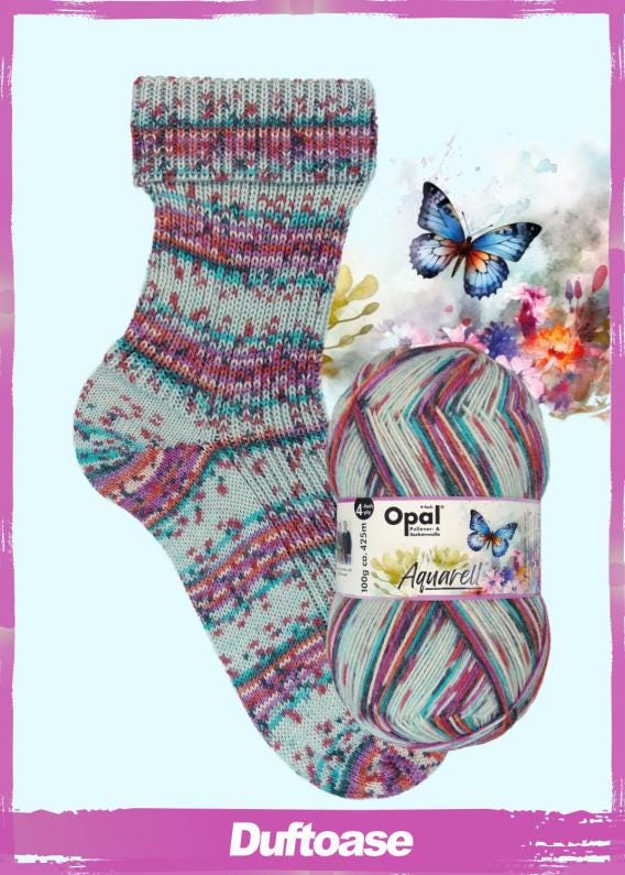 OPAL Sockenwolle 4-fach AQUARELL Schurwolle Polyamid 100g/425 m 4-fädig Socken