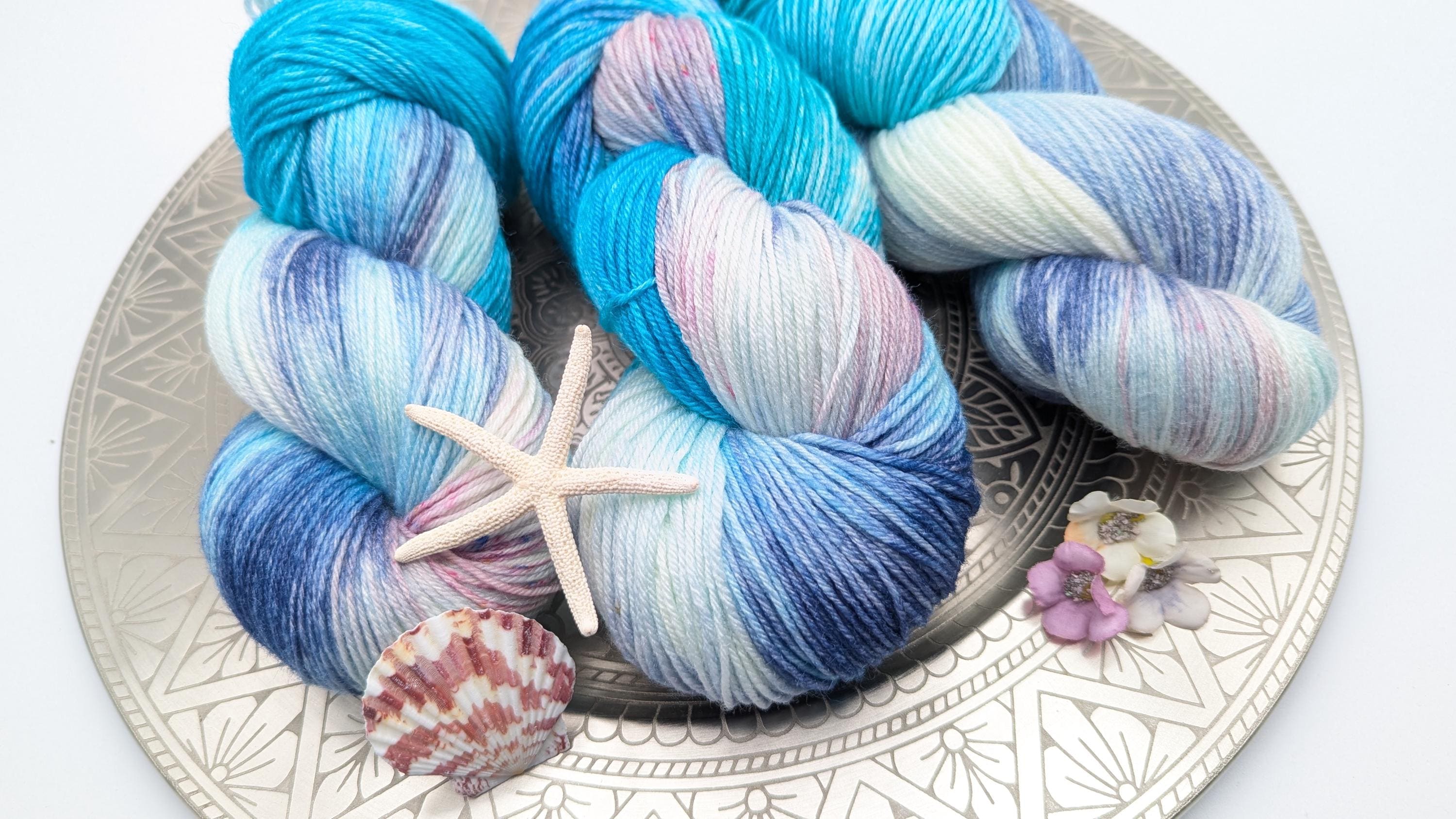 HANDGEFÄRBTES Luxusgarn SEIDENSTRASSE 100g/400m Seide Merino extrafine "Südsee Beauty" türkis