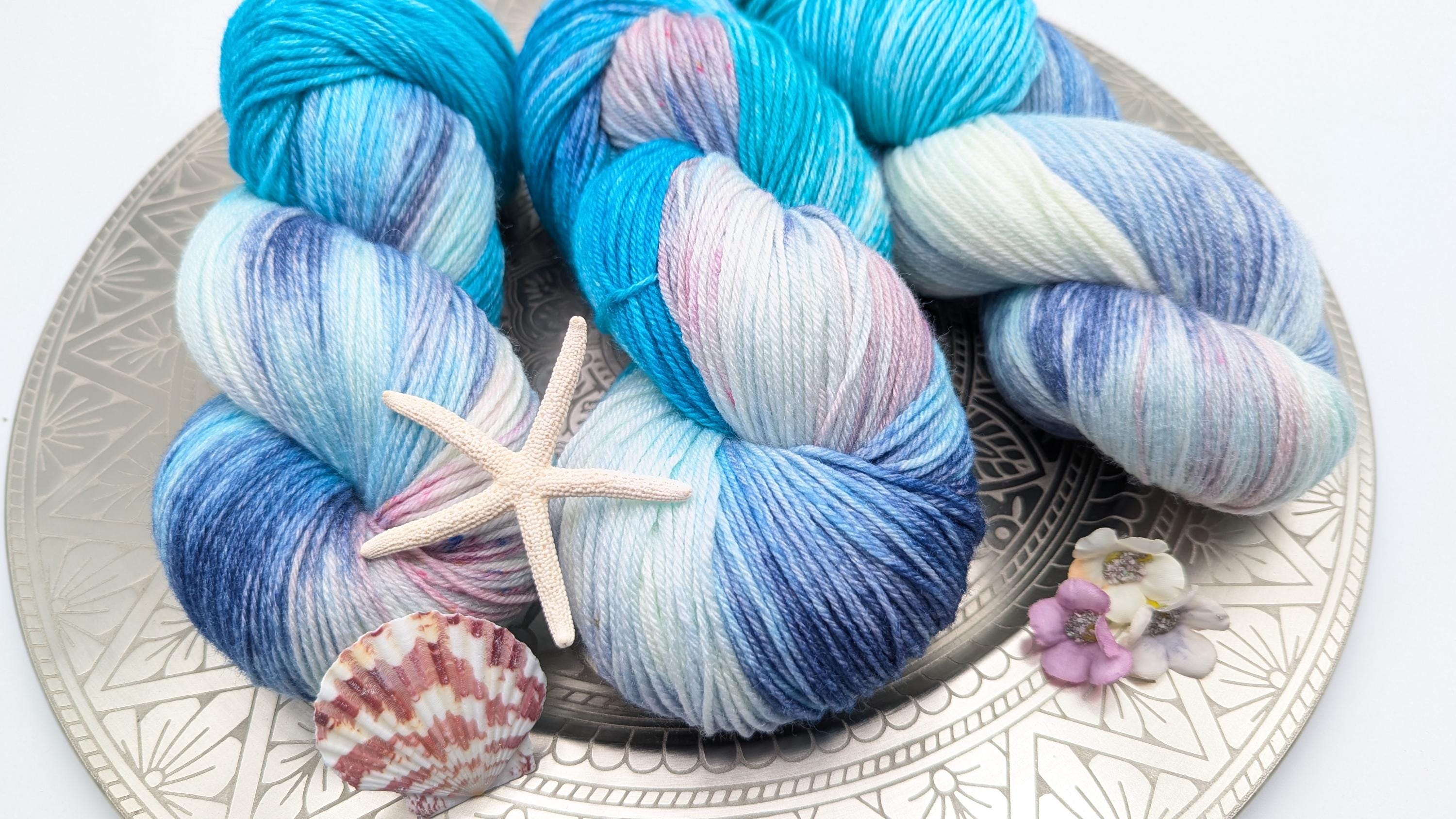 HANDGEFÄRBTES Luxusgarn SEIDENSTRASSE 100g/400m Seide Merino extrafine "Südsee Beauty" türkis