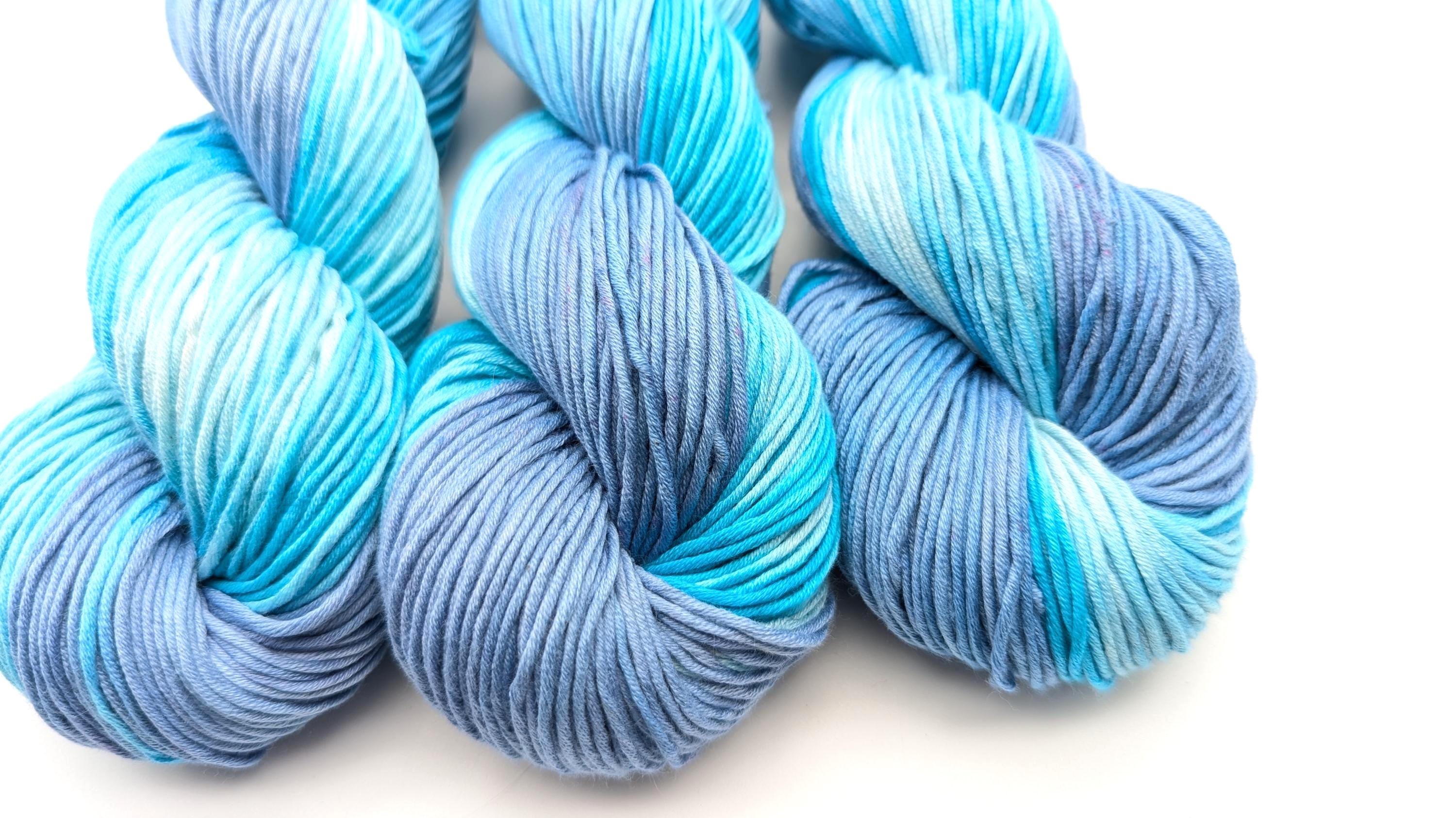 Handgefärbtes Baumwollgarn Pima Cotton 100g/212m "Südseeträume" NS 5 handdyed blau türkis