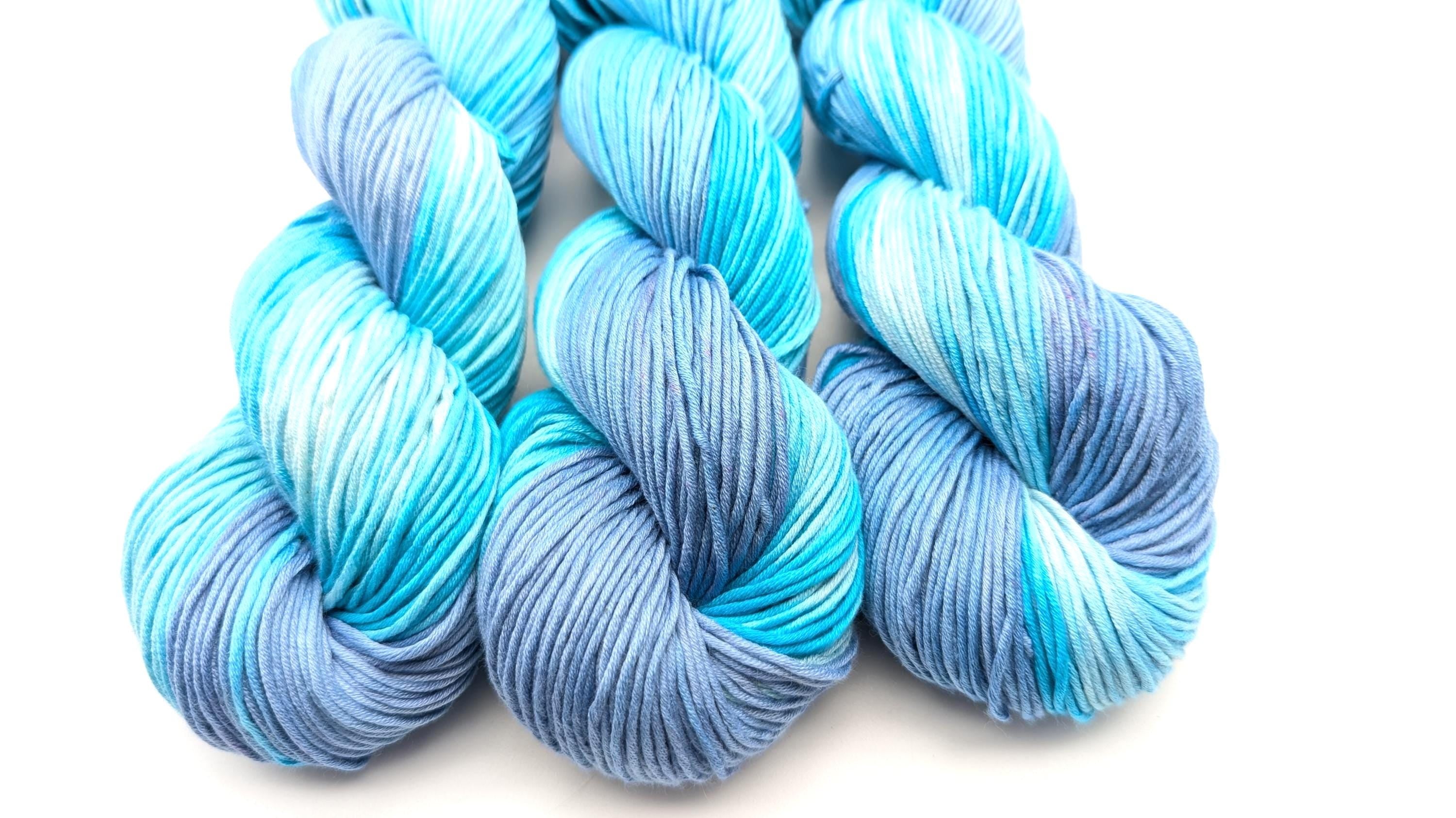 Handgefärbtes Baumwollgarn Pima Cotton 100g/212m "Südseeträume" NS 5 handdyed blau türkis