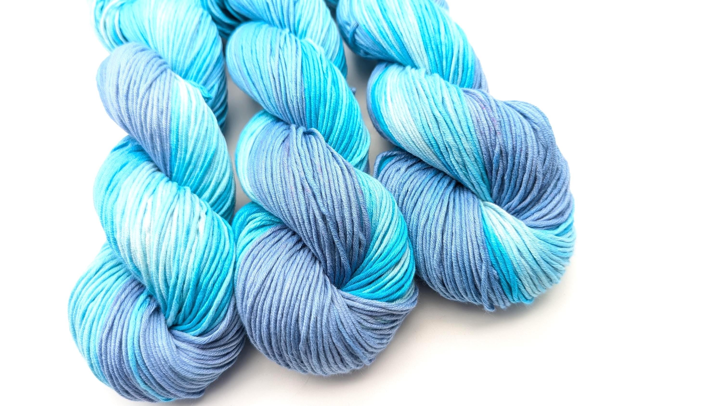 Handgefärbtes Baumwollgarn Pima Cotton 100g/212m "Südseeträume" NS 5 handdyed blau türkis
