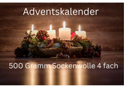 ADVENTSKALENDER 500 g Sockenwolle 4 fach 100g/ 400 - 425m Geschenk, Weihnachten Überraschungen Stricken Schurwolle Socken Accessoires